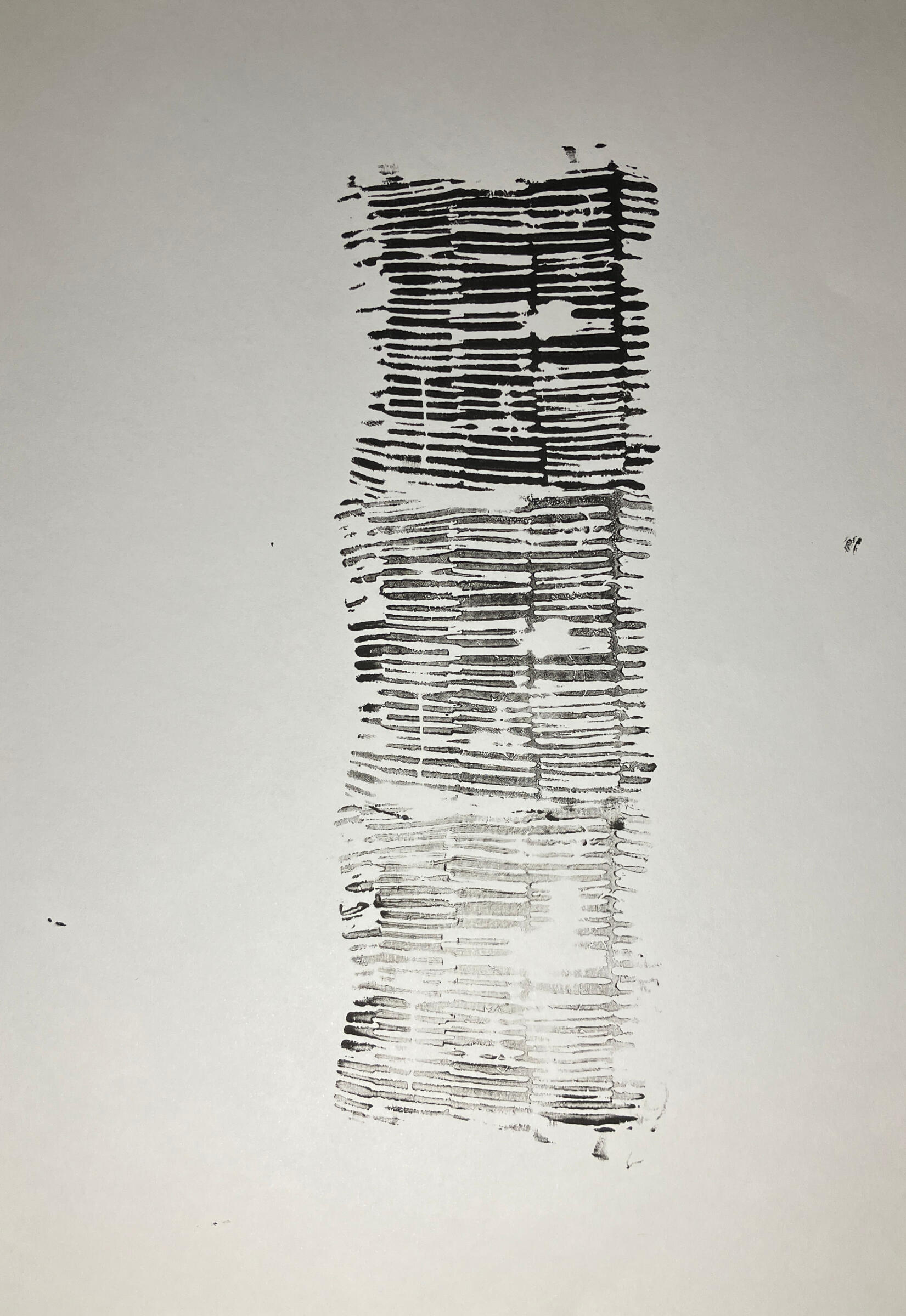 Gravura em matriz feita com porcelana fria